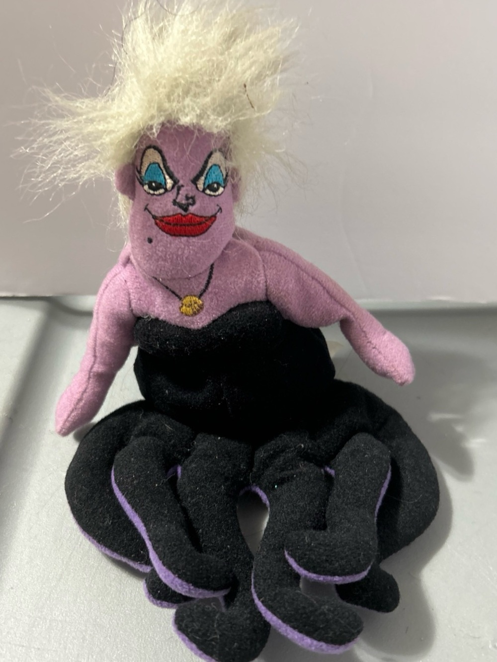 Disney Purple Sea Witch Plush with Black Dress and Blonde Hair